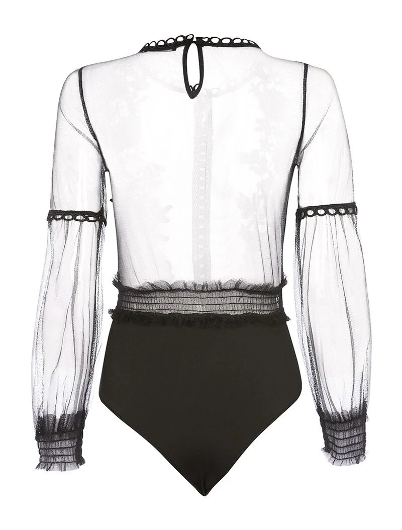 Body en tulle - noir - Image 2