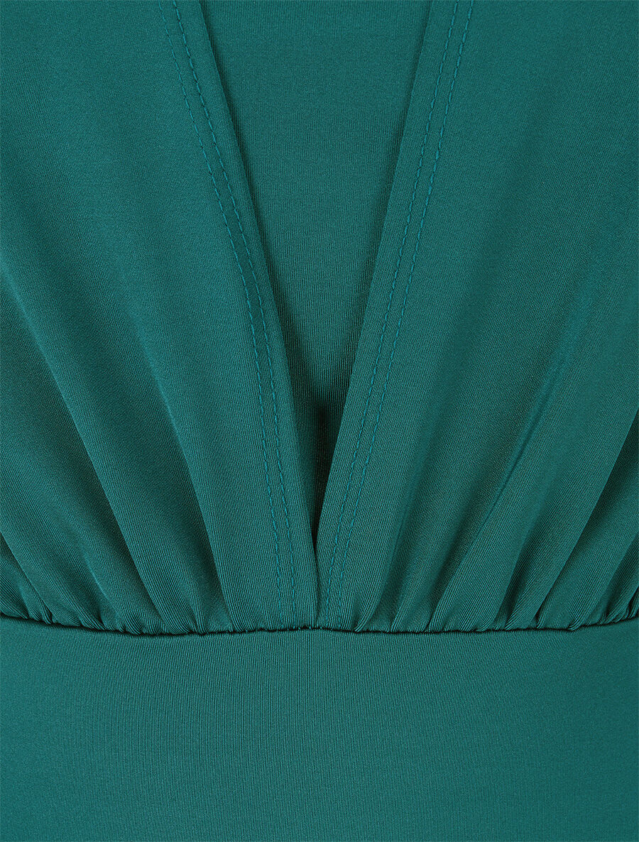 Body stretch à décolleté plongeant - Vert - Image 3
