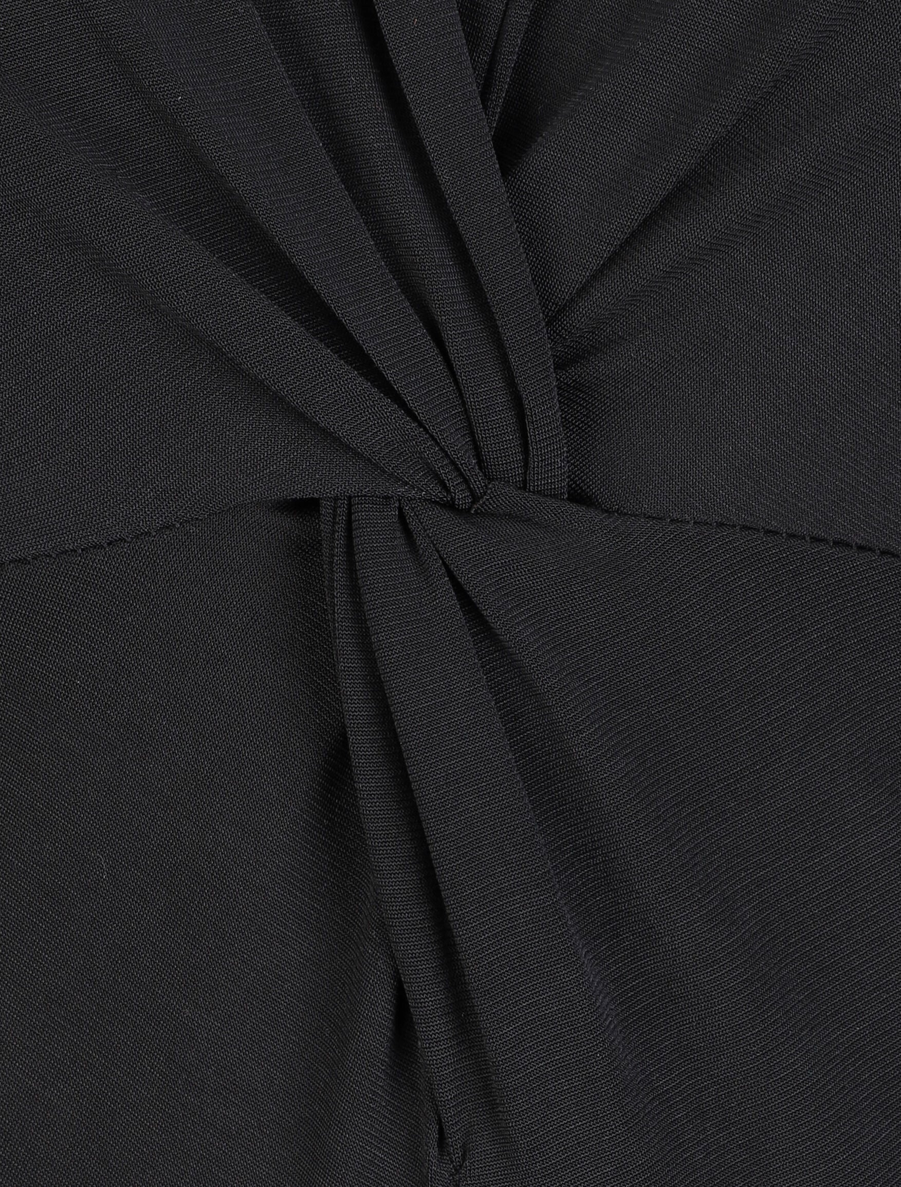 Body uni à col style noeud - Noir - Image 3