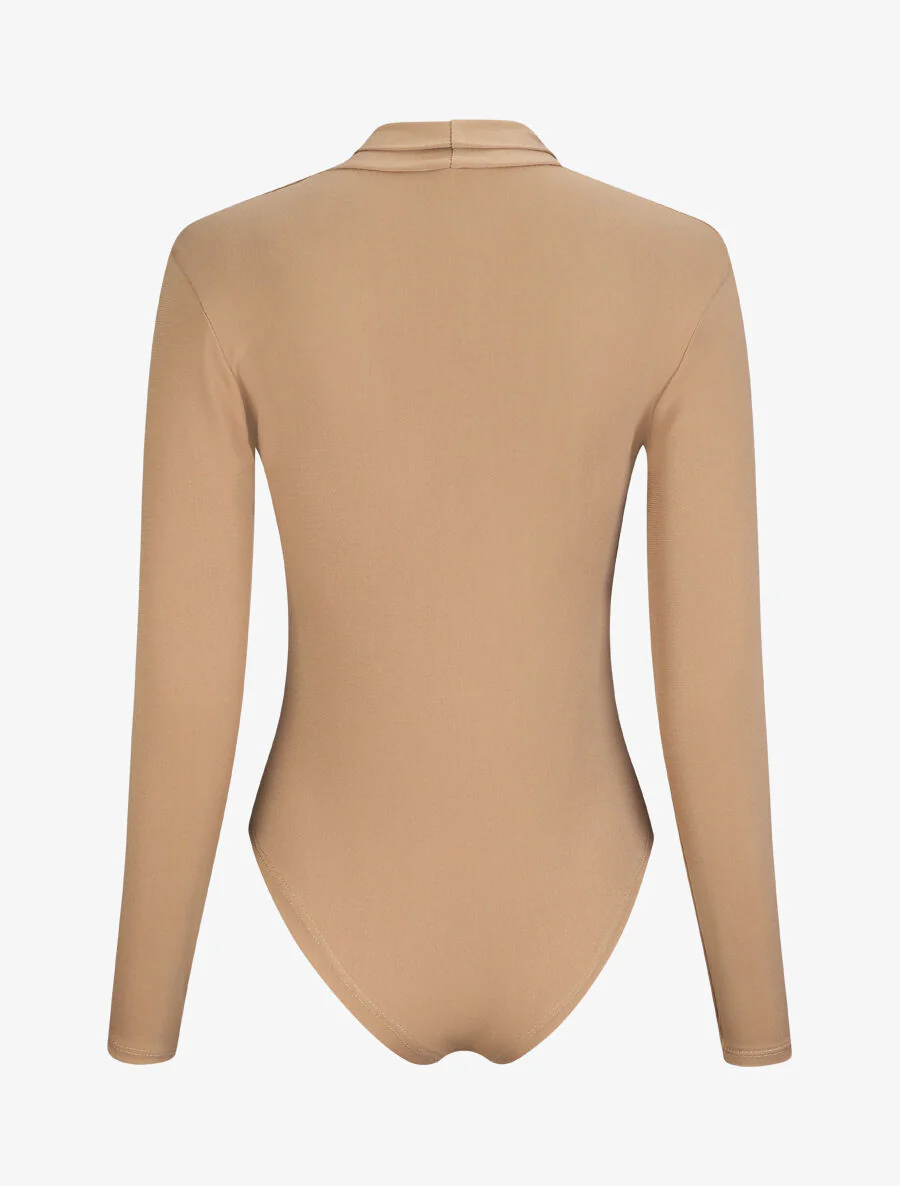 Body uni à col style noeud - Camel - Image 2