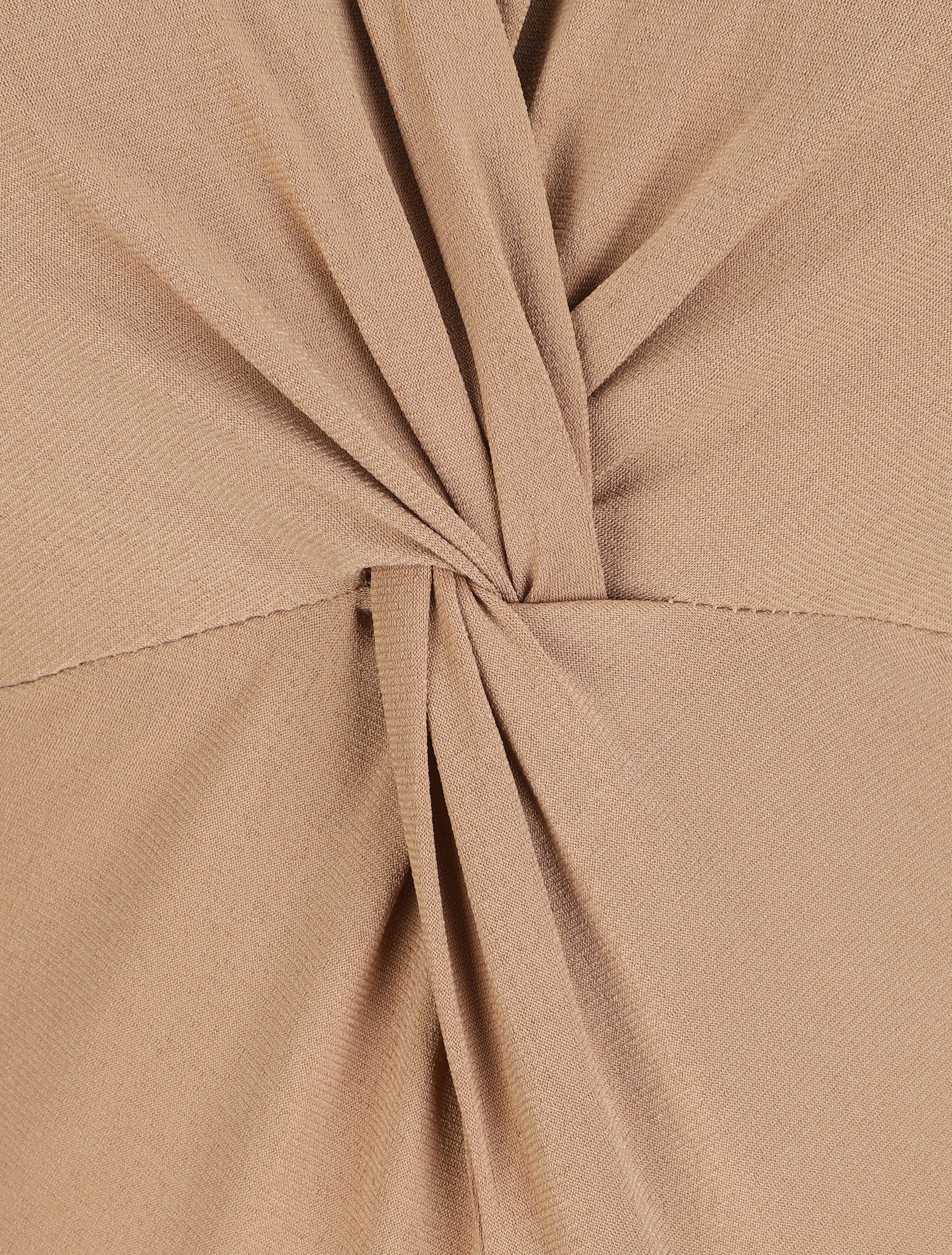 Body uni à col style noeud - Camel - Image 3