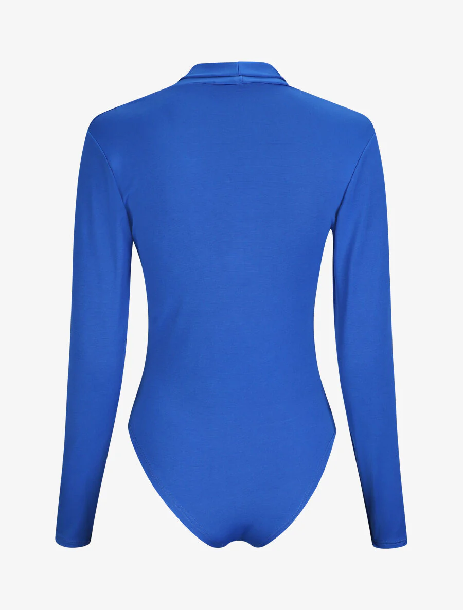 Body uni à col style noeud - Bleu roi - Image 2