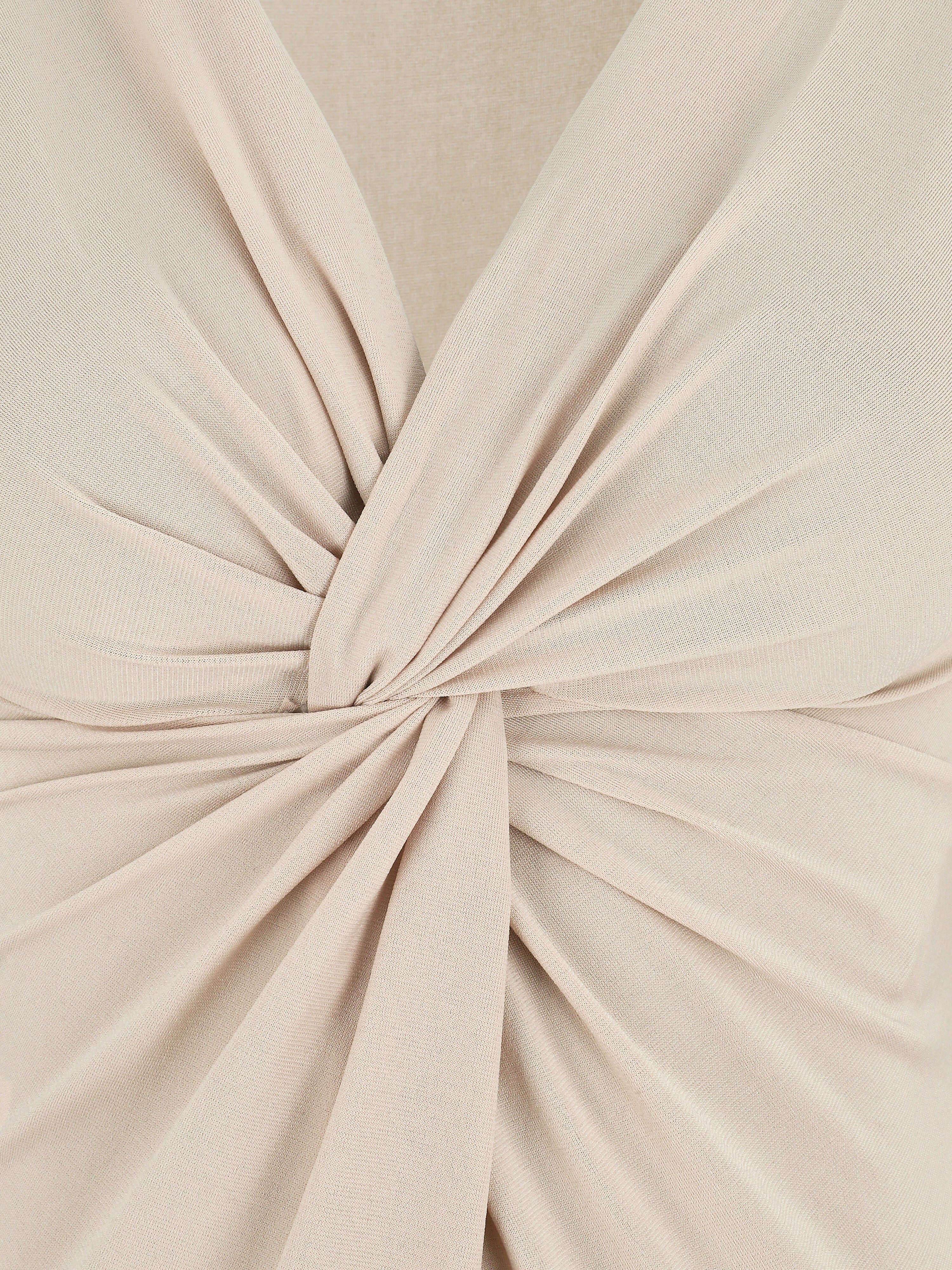 Body uni à col V - Beige - Image 3
