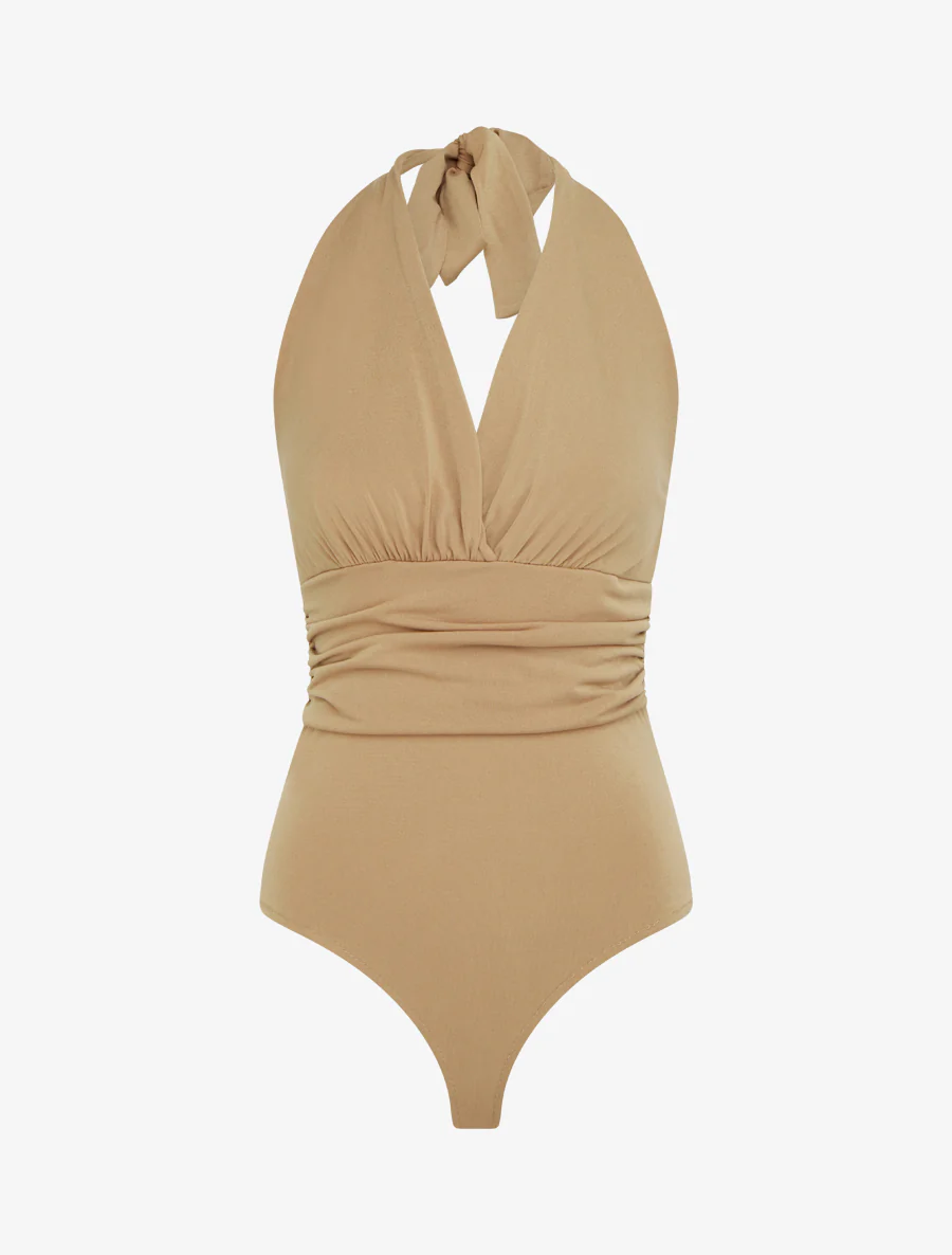 Body uni à dos nu - Camel