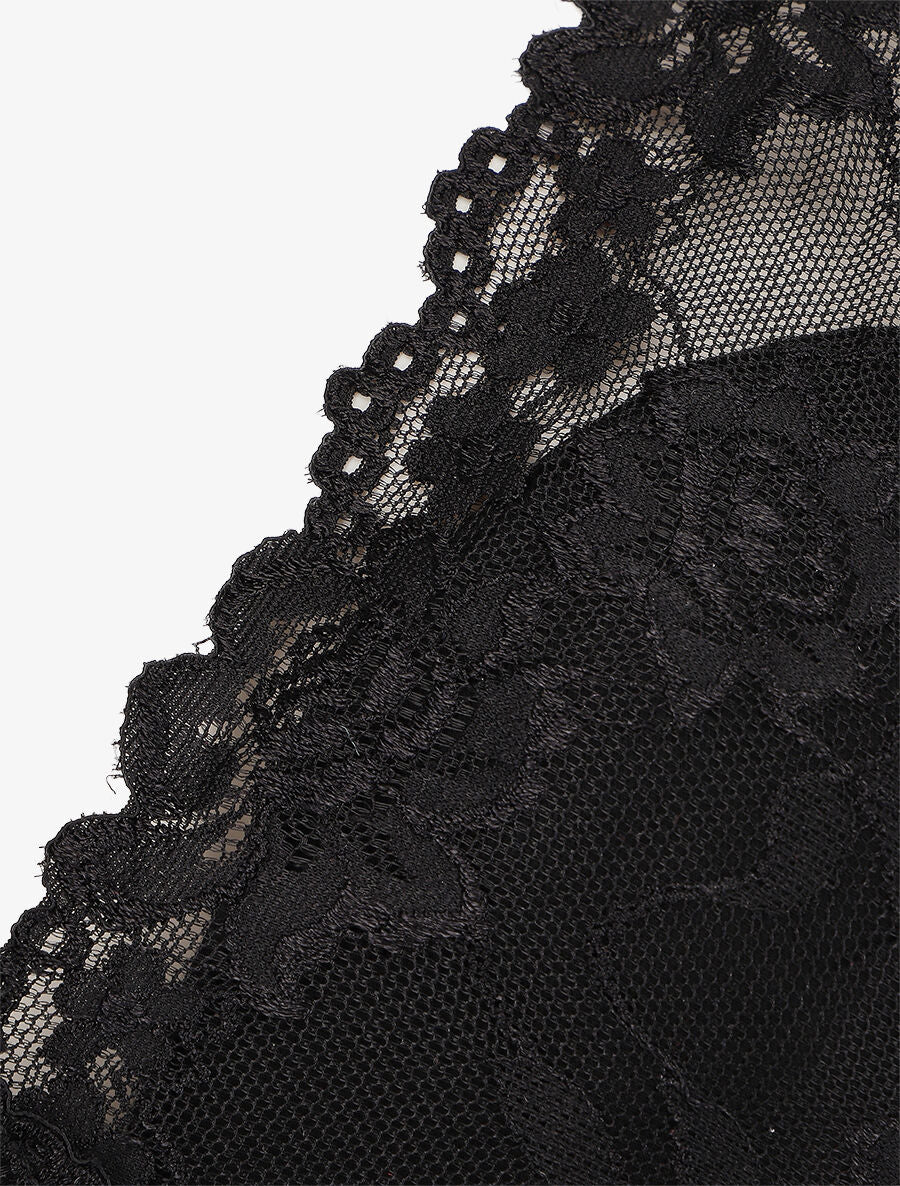 Body uni en dentelle - Noir - Image 3