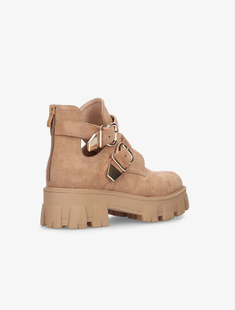 Boots à gros crans et brides - camel - Image 4