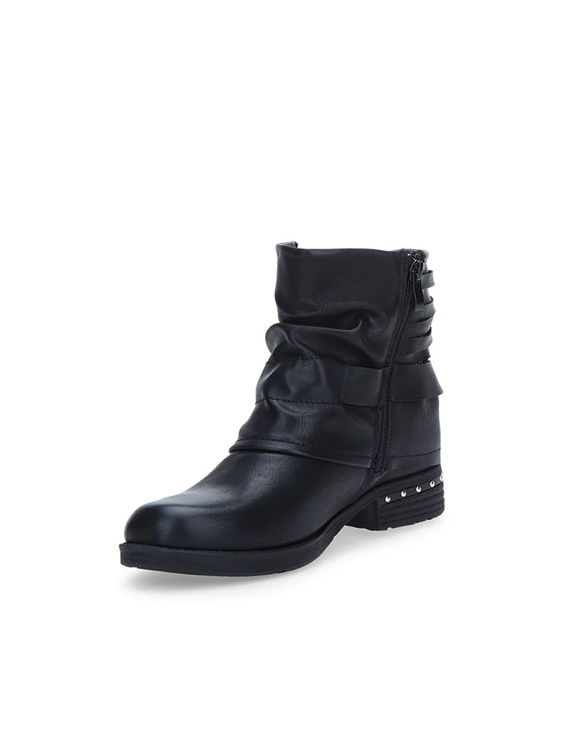 Boots à lanières et clous - noir - Image 3