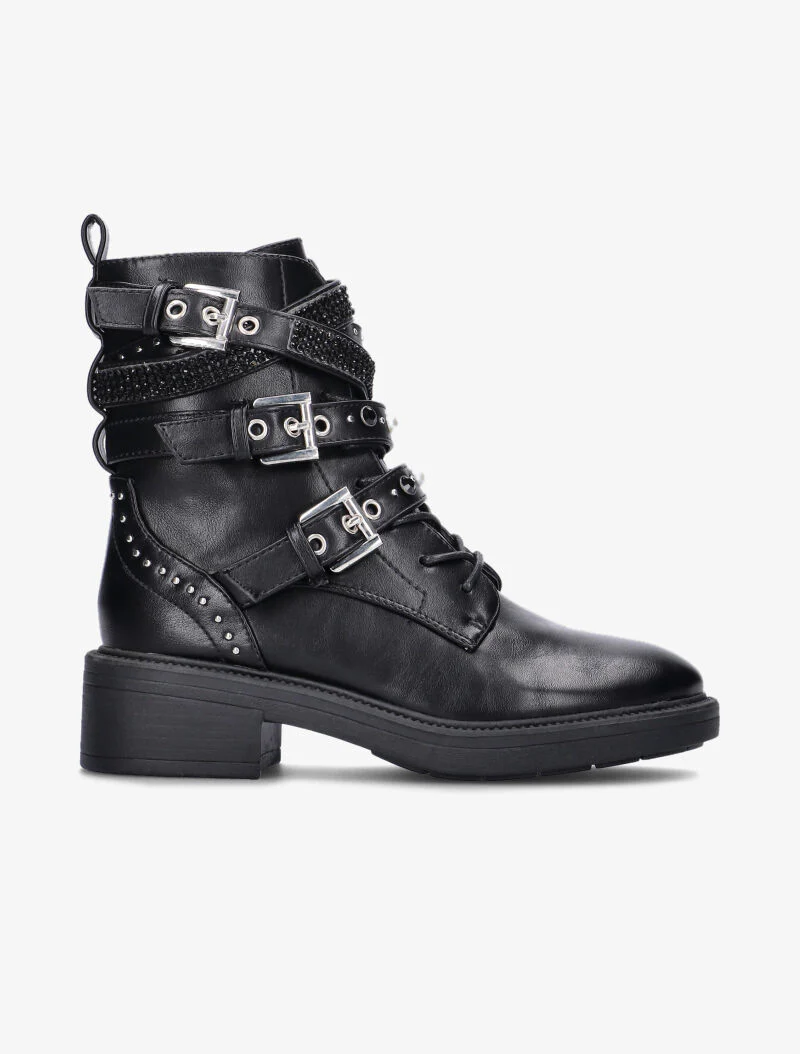 Boots à multi-sangles perlées et strass - noir - Image 2
