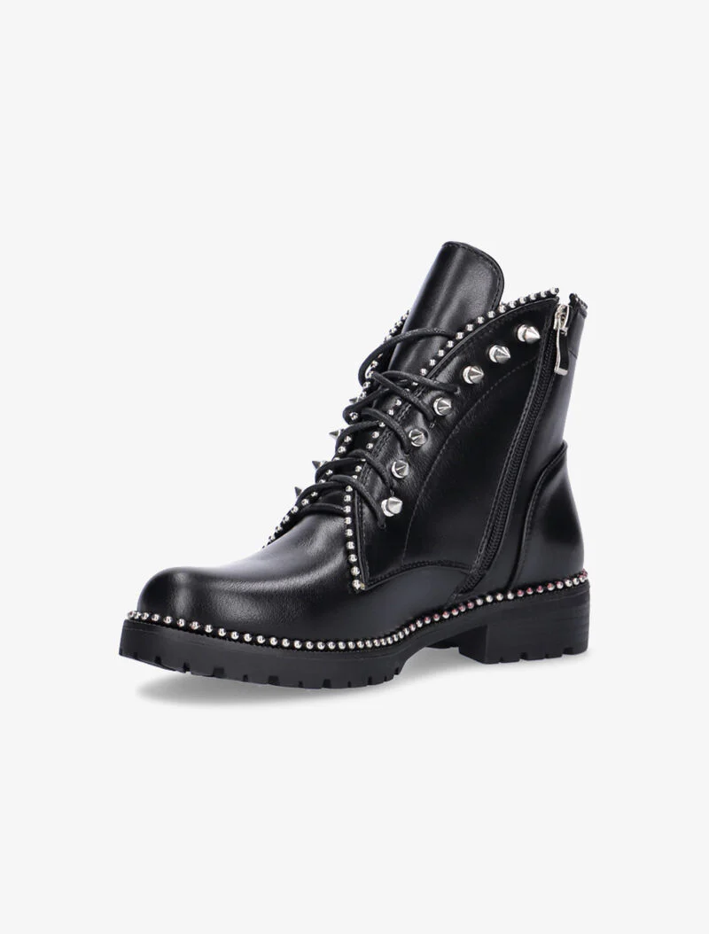 Boots arrondies à picots et billes - noir - Image 3