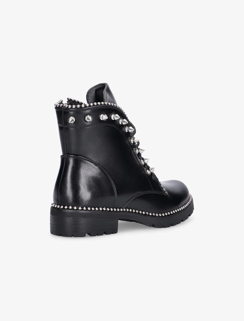 Boots arrondies à picots et billes - noir - Image 4