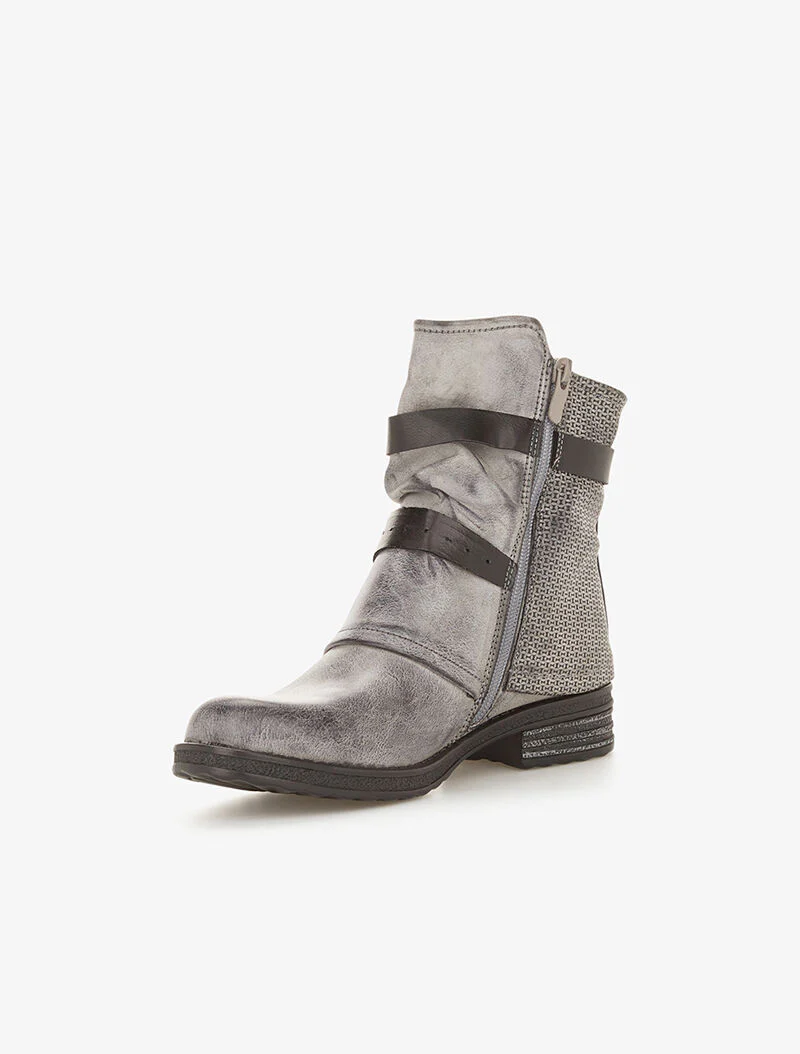 Boots aspect cuir usé à sangles - gris foncé - Image 3