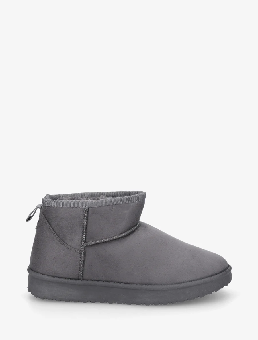 Boots basses fourrées en suédine - Gris foncé