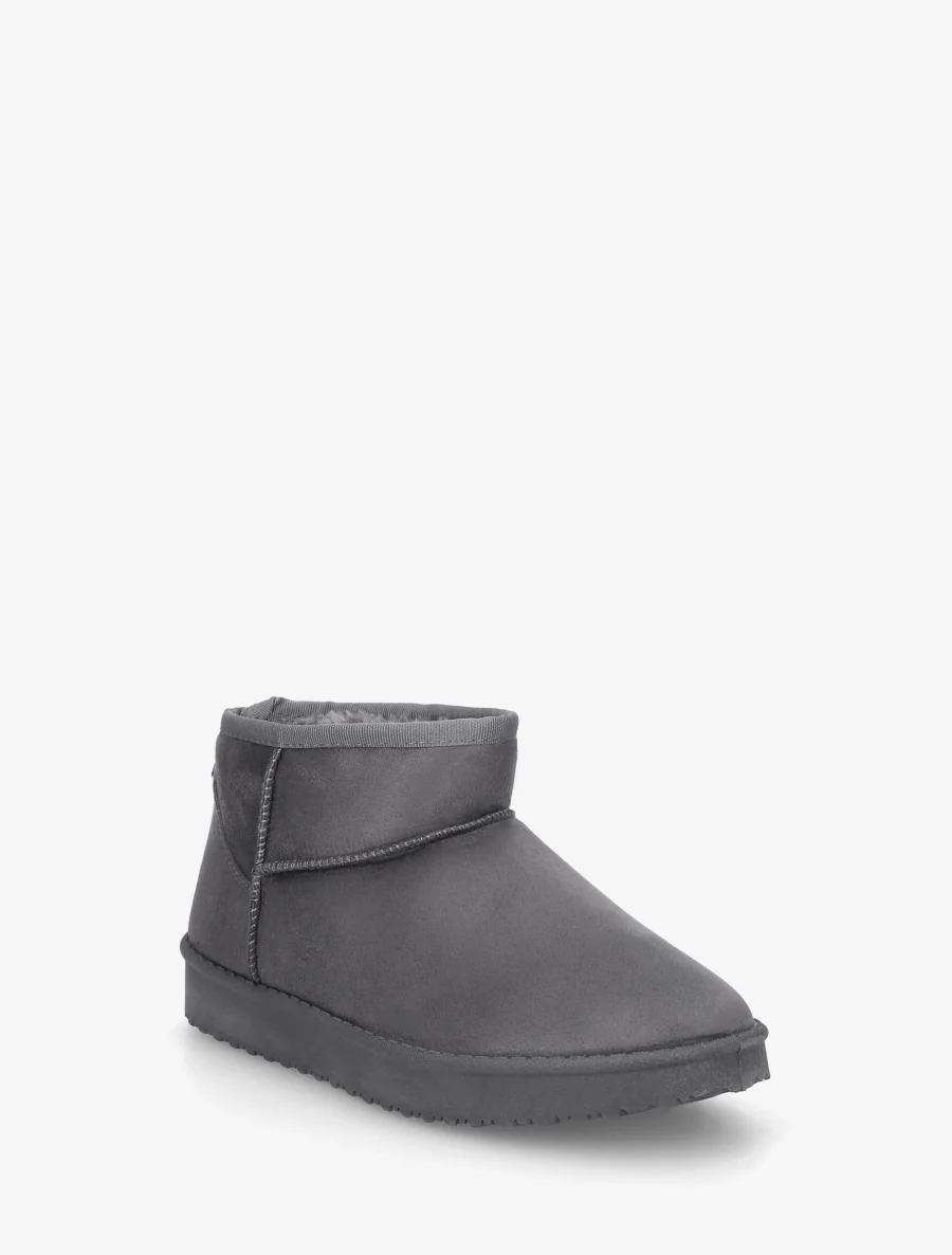 Boots basses fourrées en suédine - Gris foncé - Image 2