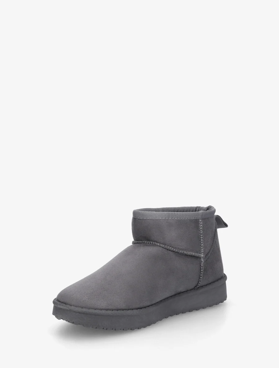 Boots basses fourrées en suédine - Gris foncé - Image 3
