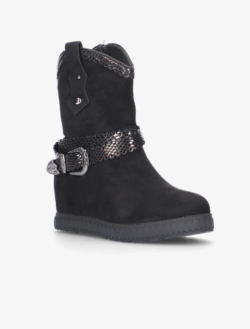 Boots compensées à détails python - noir - Image 2