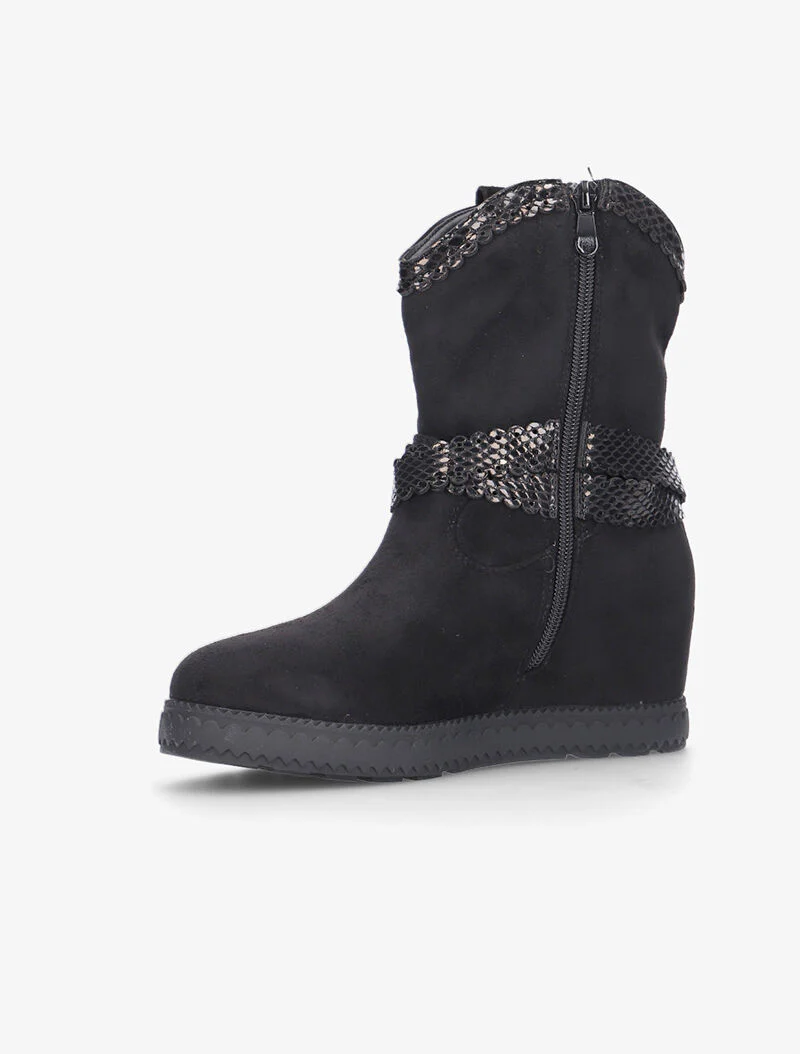 Boots compensées à détails python - noir - Image 3