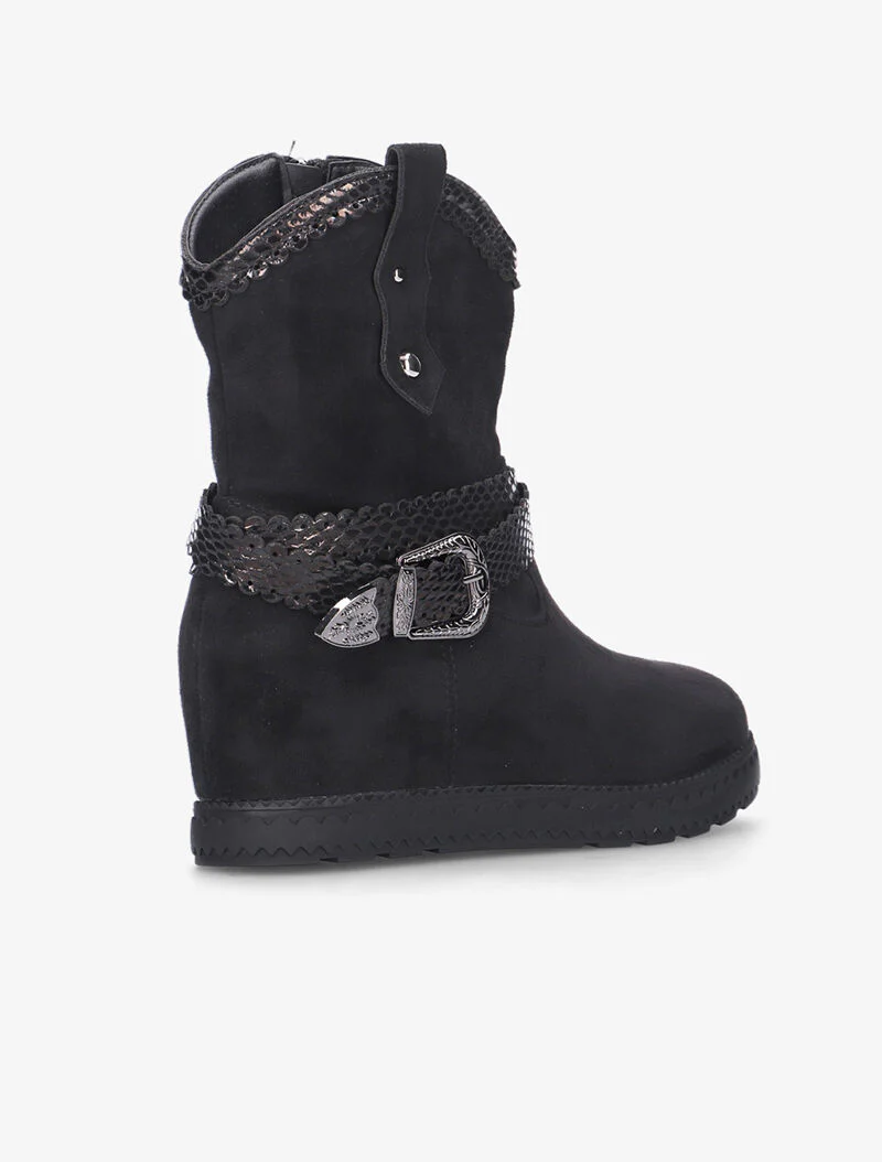 Boots compensées à détails python - noir - Image 4