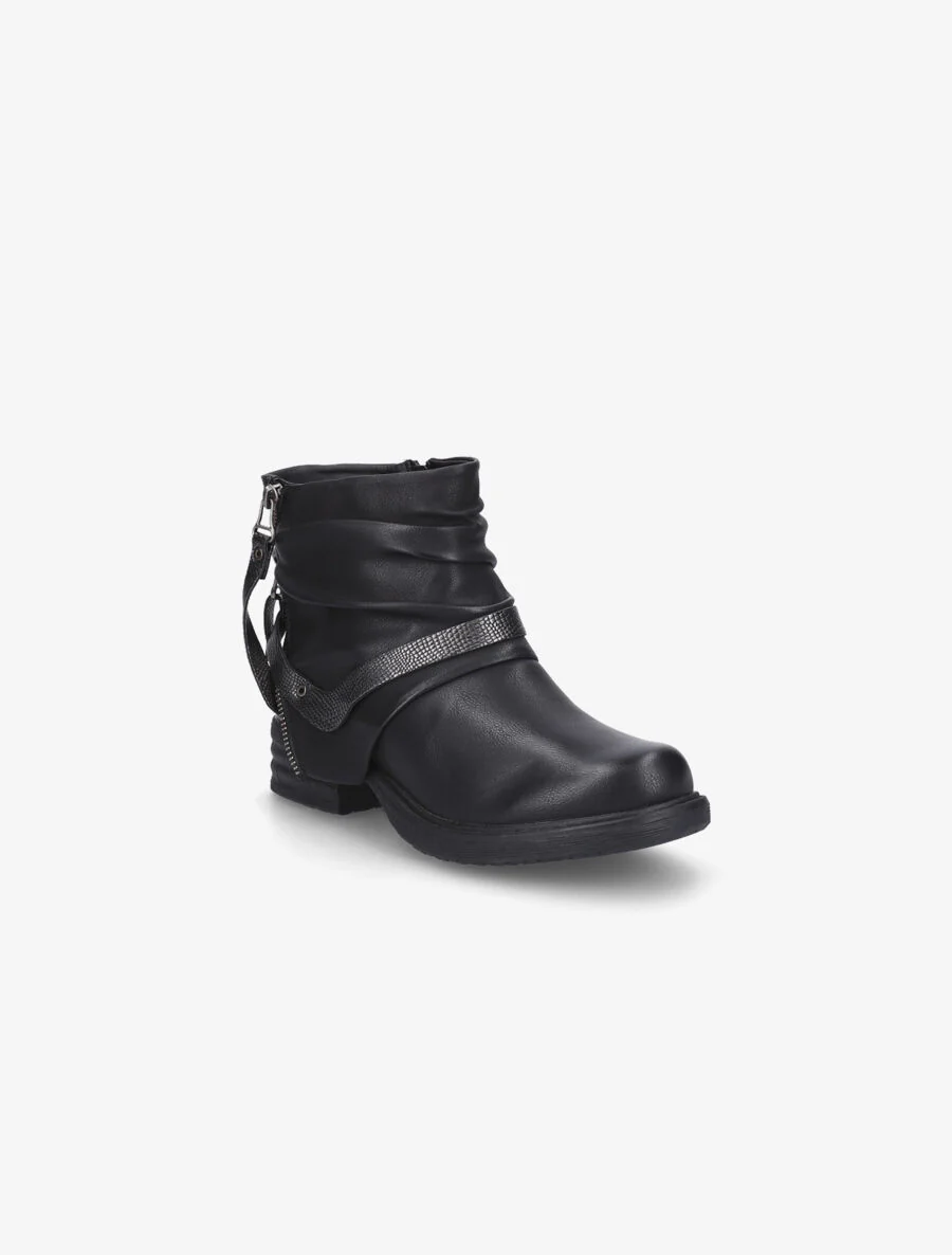 Boots écailles et zips noir - Noir - Image 2