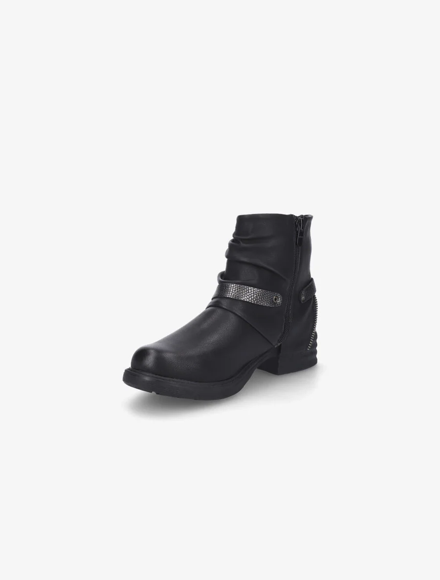 Boots écailles et zips noir - Noir - Image 3