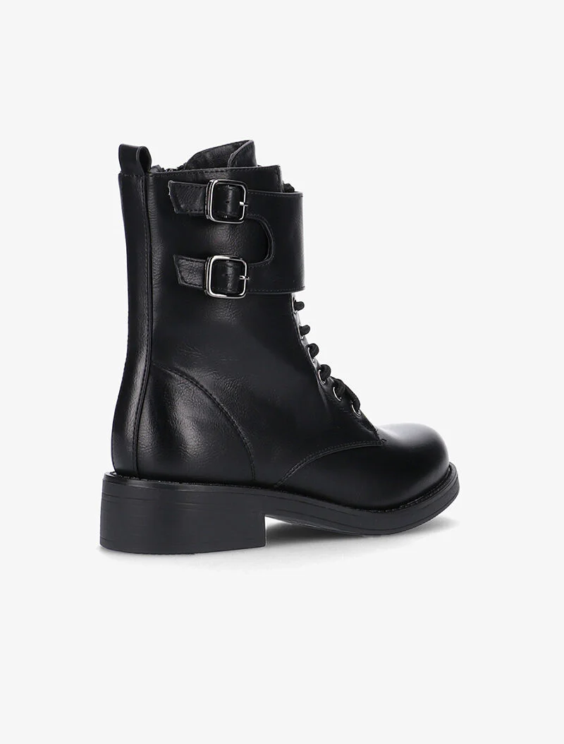 Boots en simili à large bride - noir - Image 4
