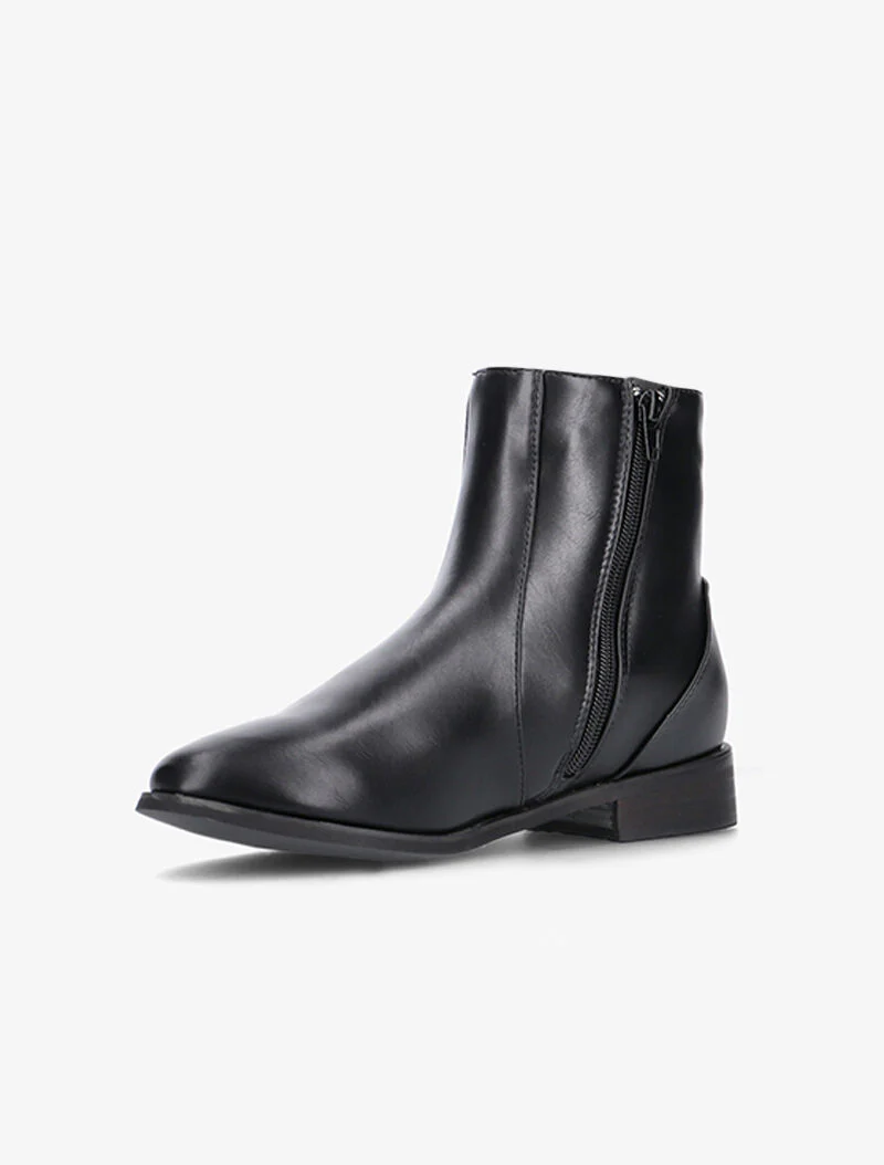 Boots en simili à zip ondulé - noir - Image 3