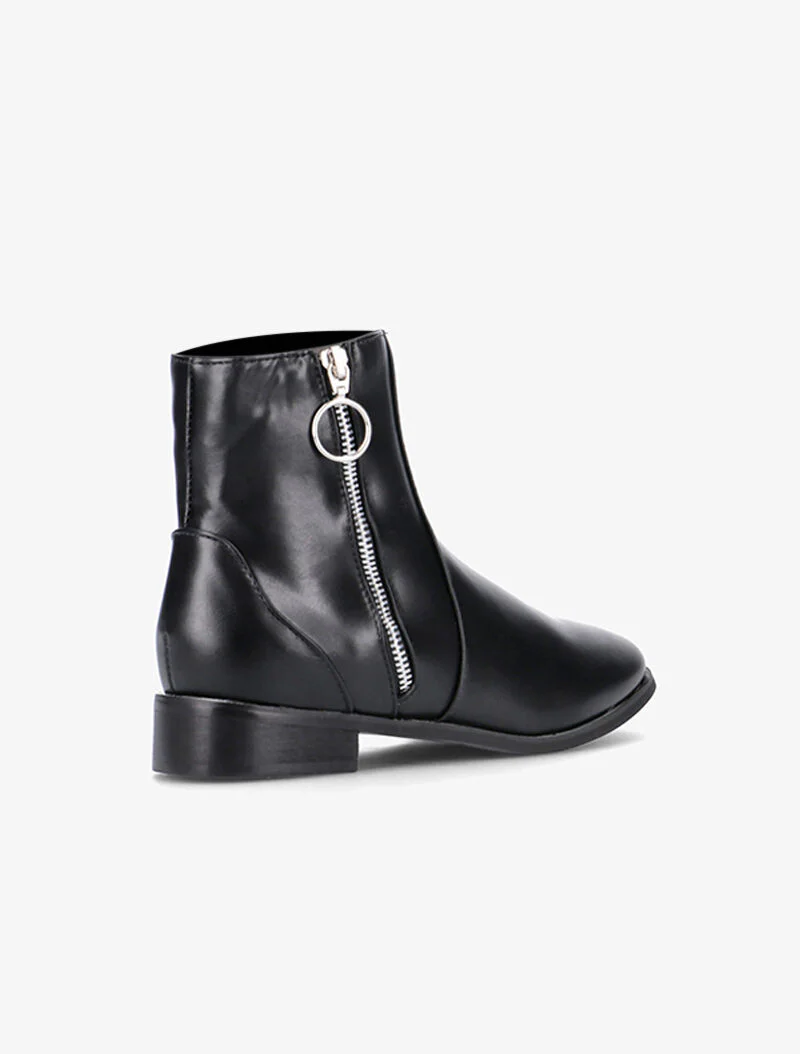 Boots en simili à zip ondulé - noir - Image 4