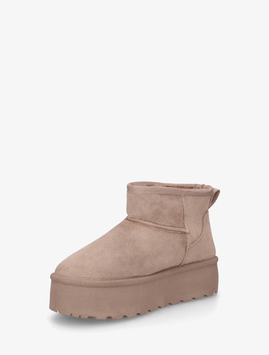 Boots en suédine à semelle plateforme - Taupe - Image 3