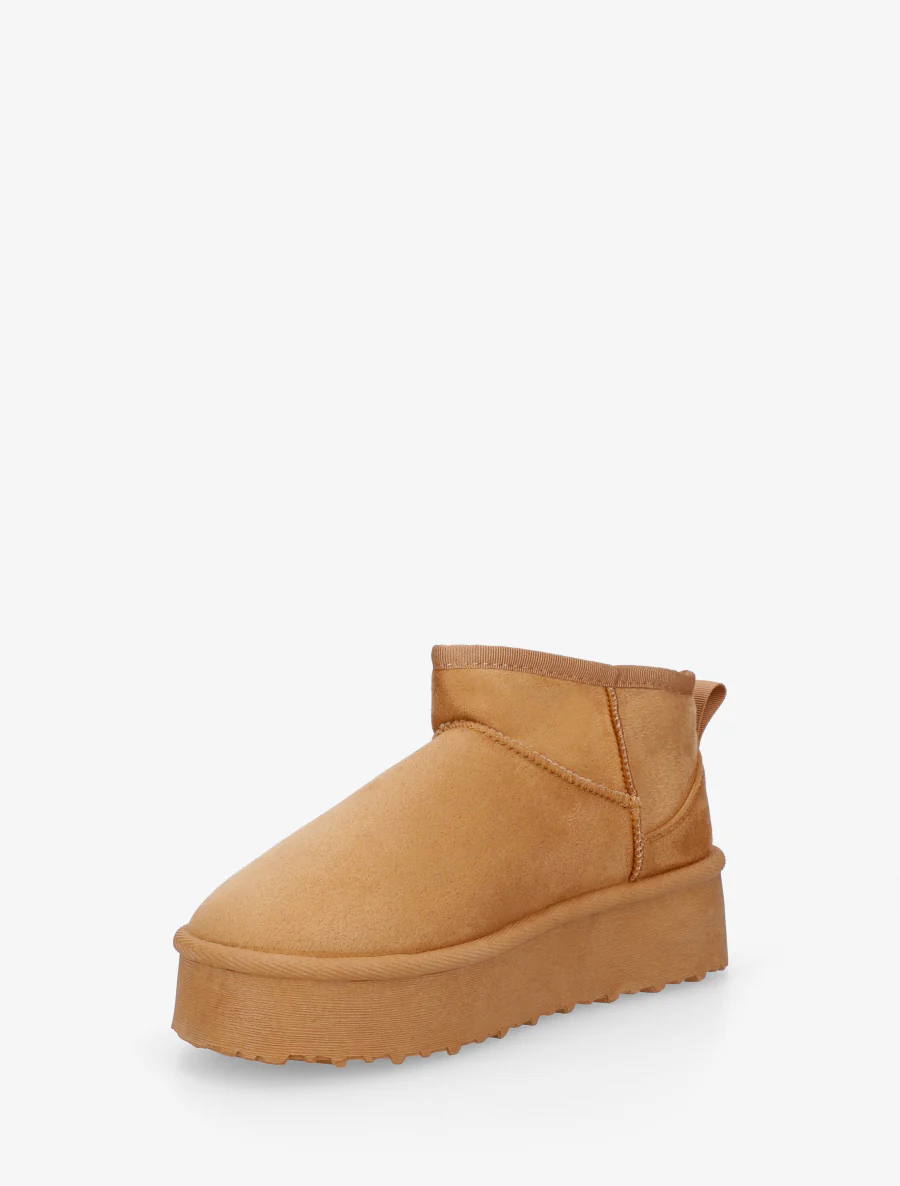 Boots en suédine à semelle plateforme - Camel - Image 3