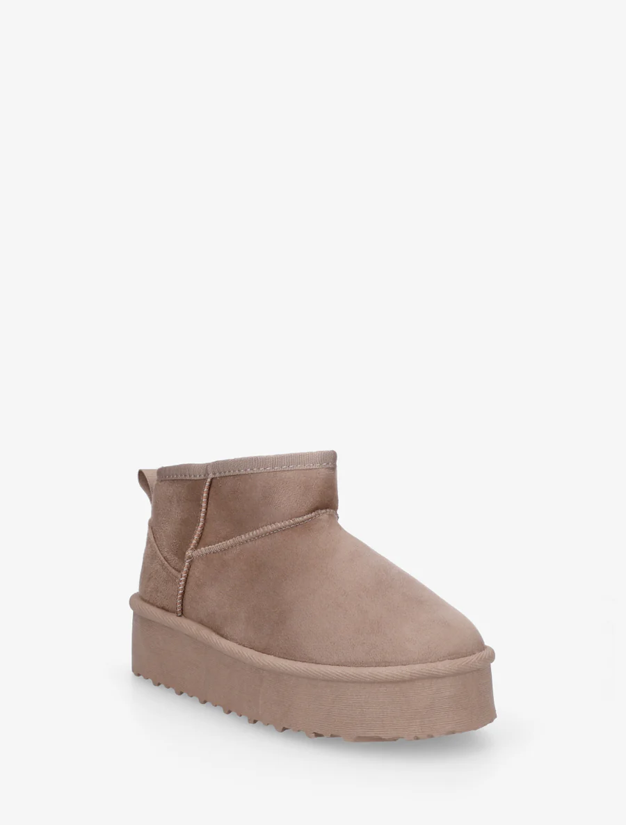 Boots en suédine à semelle plateforme - Taupe - Image 2
