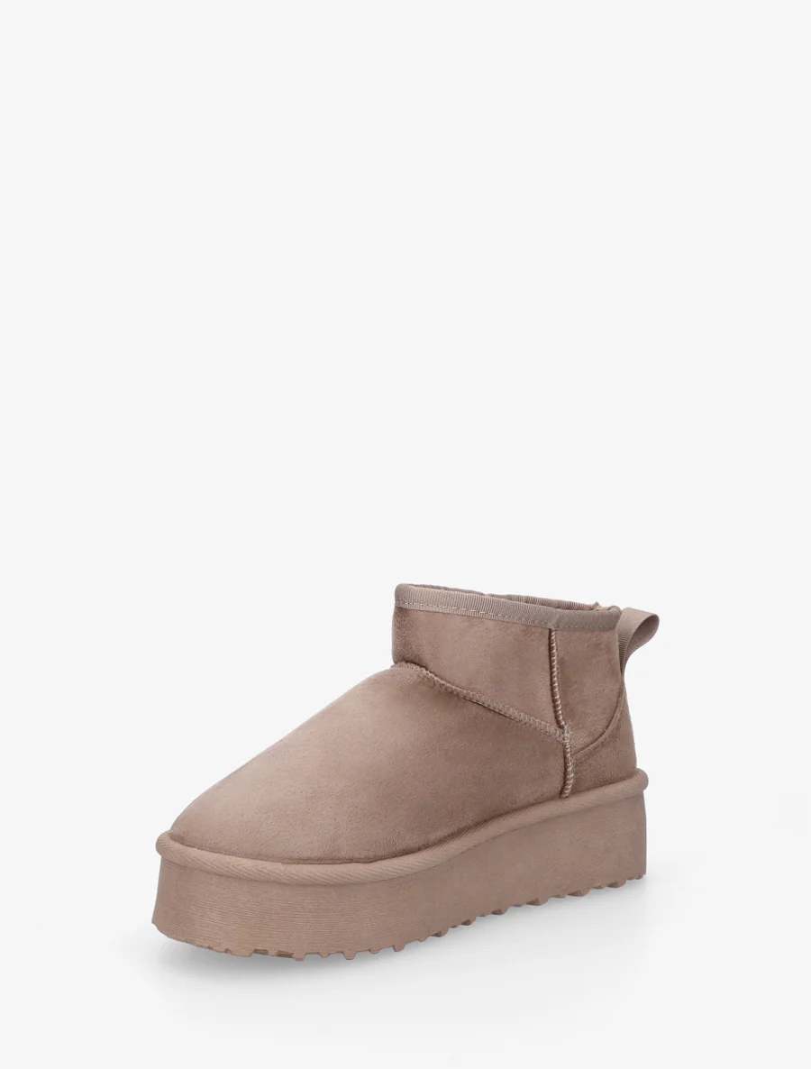 Boots en suédine à semelle plateforme - Taupe - Image 3