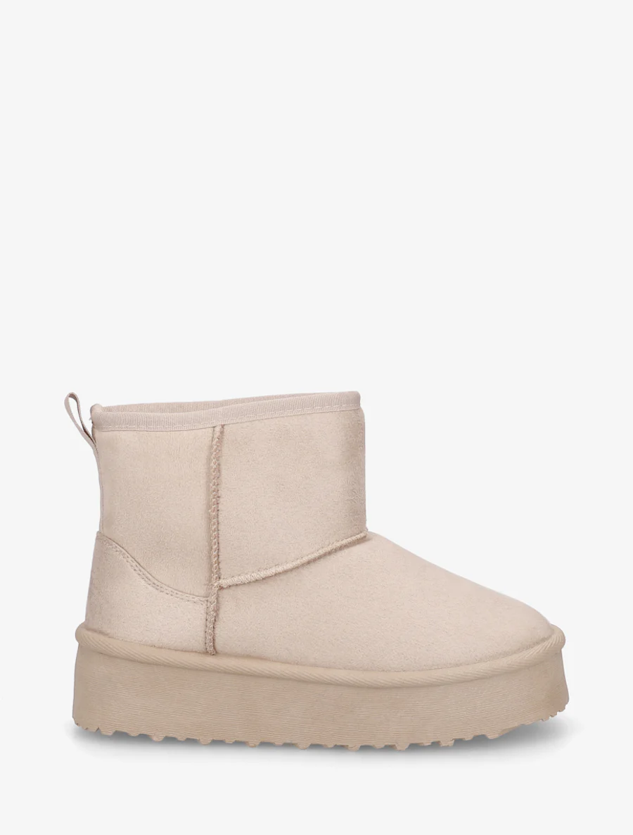 Boots fourrées en suédine - Beige