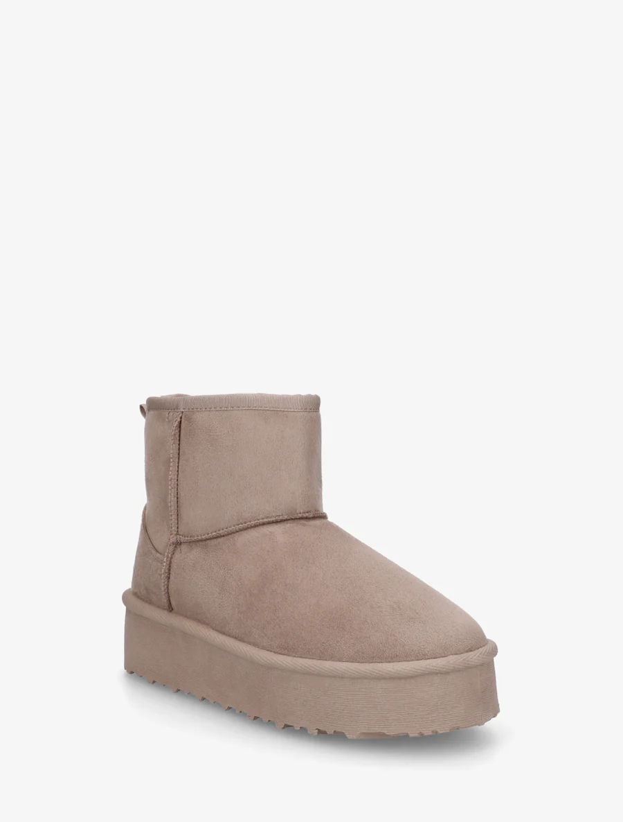 Boots fourrées en suédine - Taupe - Image 2