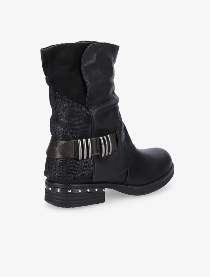 Boots hautes sanglées - noir - Image 4
