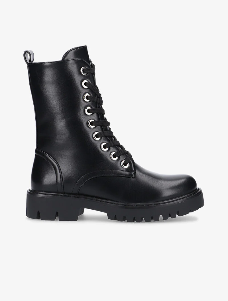 Boots lacées en simili - noir - Image 3