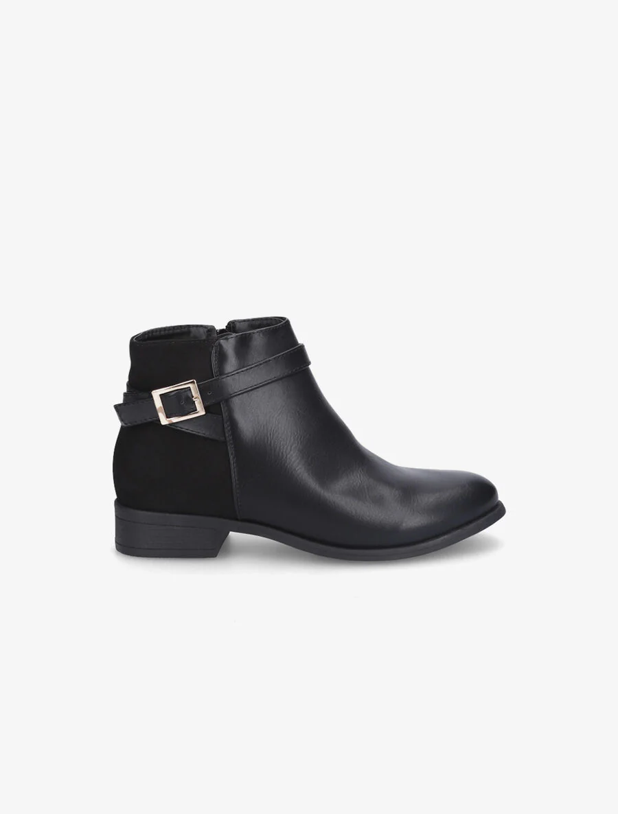 Boots lanières croisées noir - Noir