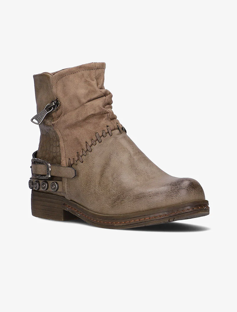Boots rock à zips et texturées - taupe - Image 2