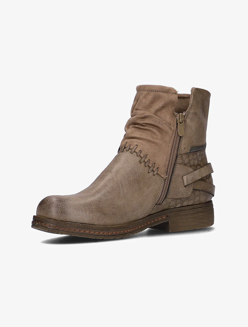 Boots rock à zips et texturées - taupe - Image 3