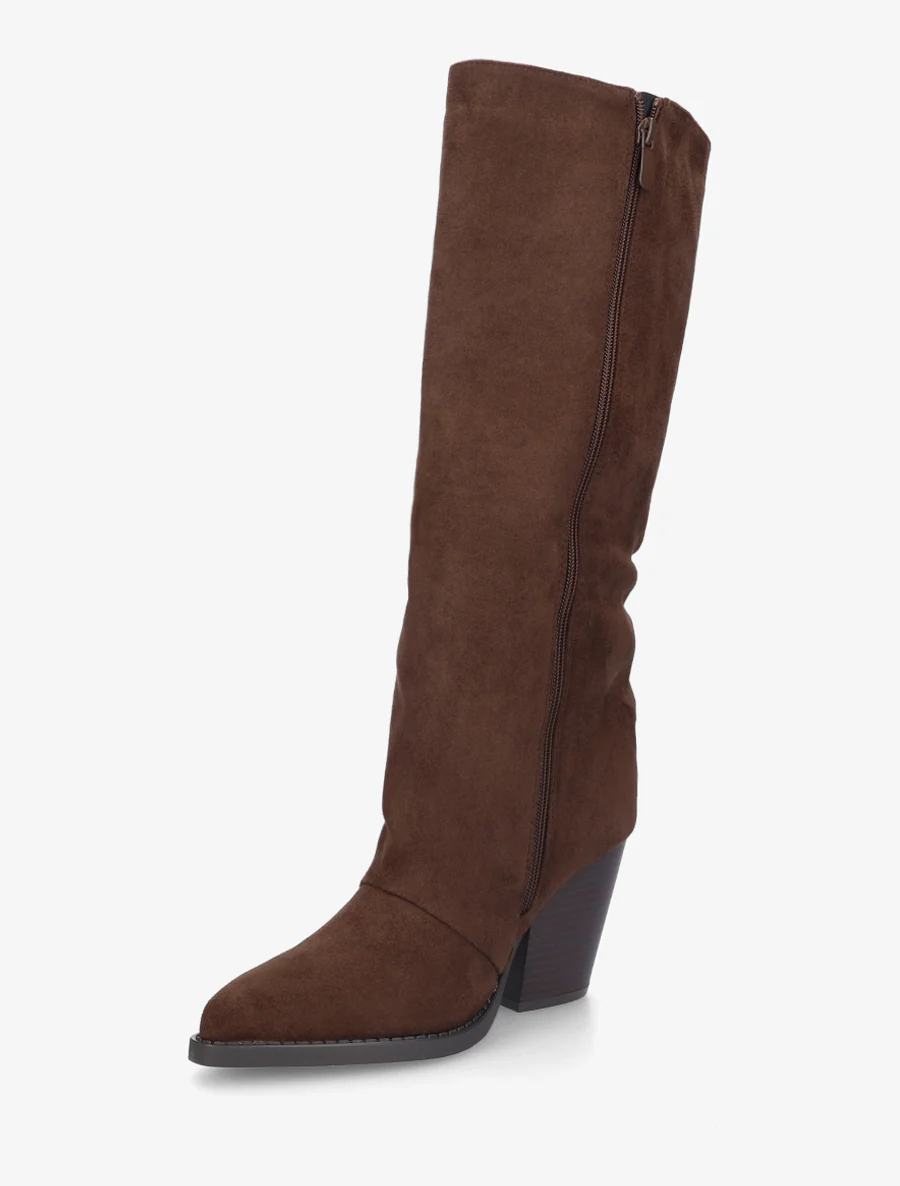 Bottes à franges bohème en suédine - Marron - Image 3