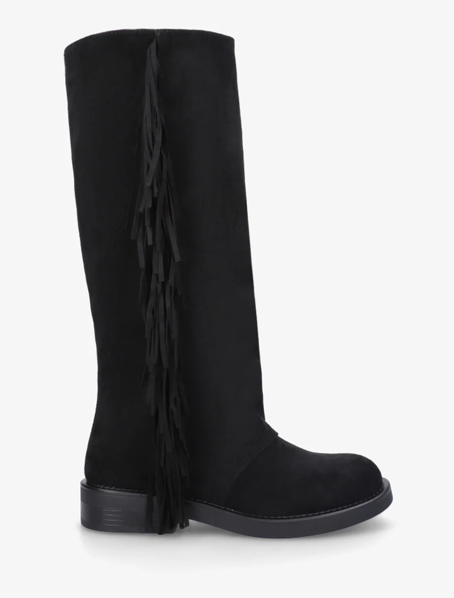 Bottes à franges en suédine - Noir