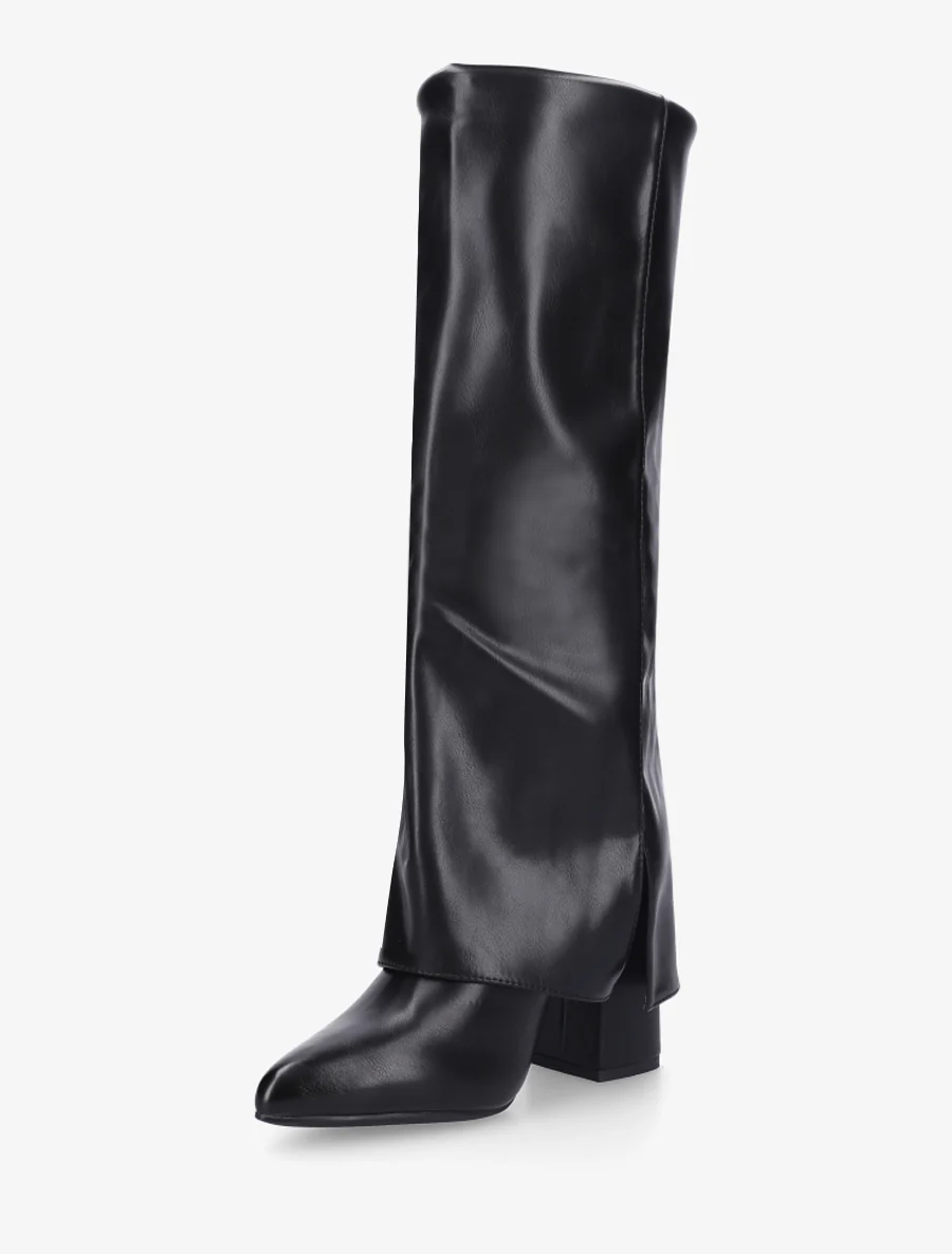 Bottes à revers et triple sangles - Noir - Image 3
