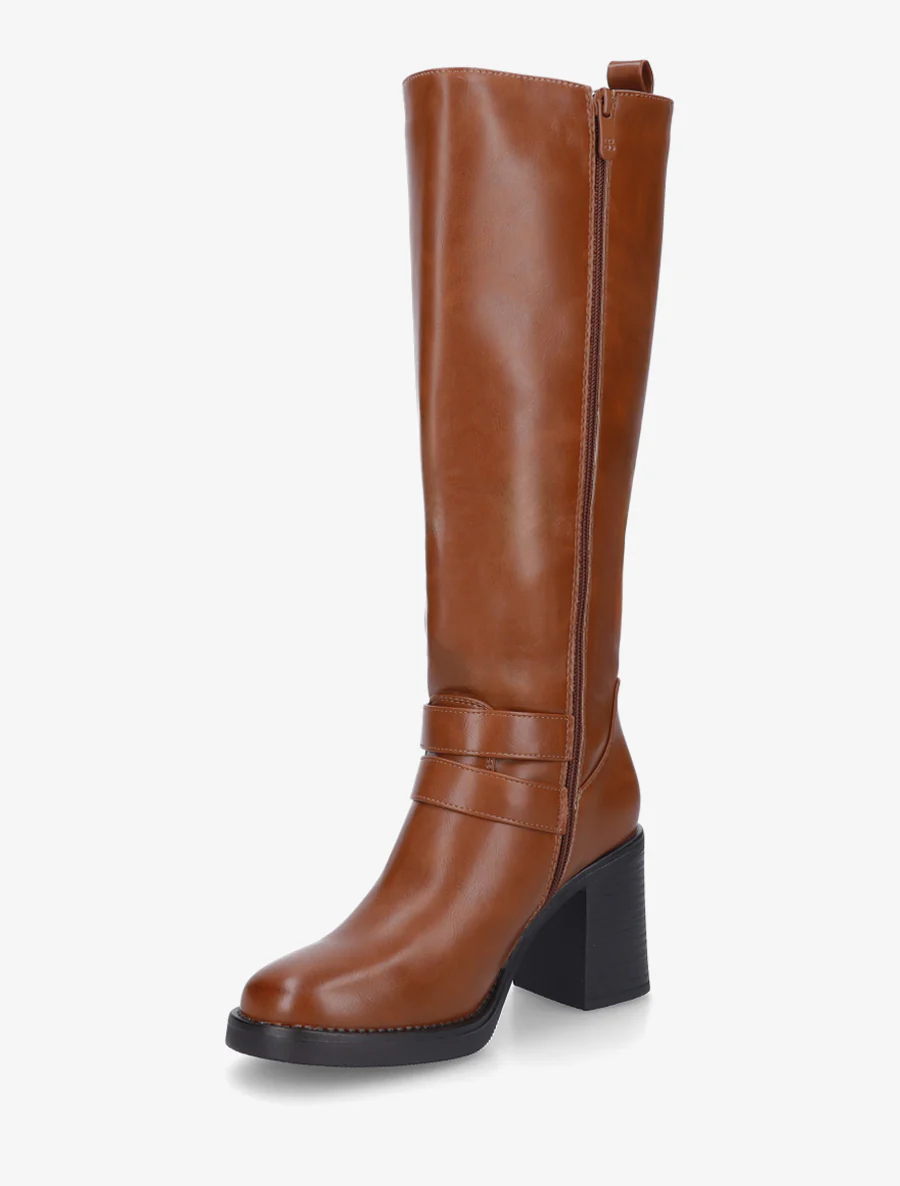 Bottes à talon et boucles - Camel - Image 3