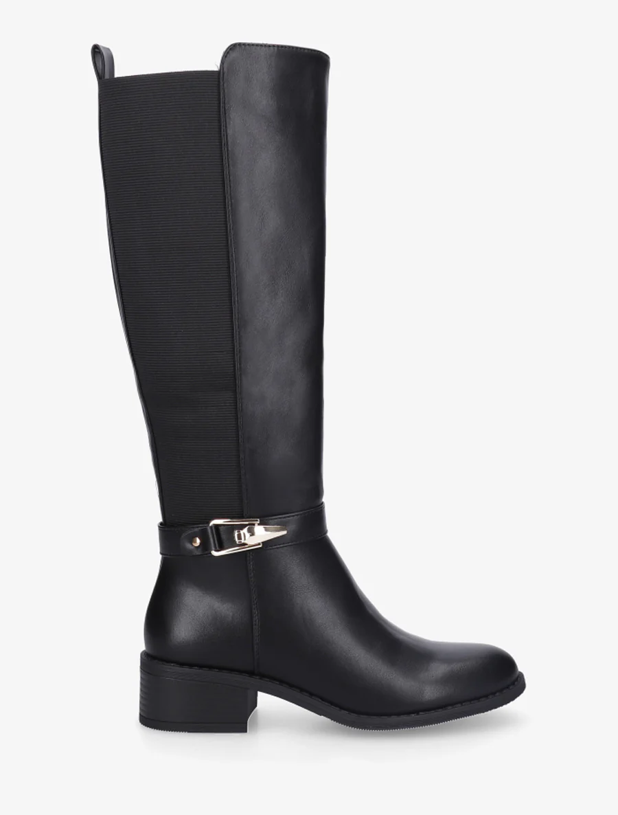 Bottes élastiquées à empiècement métallique - Noir