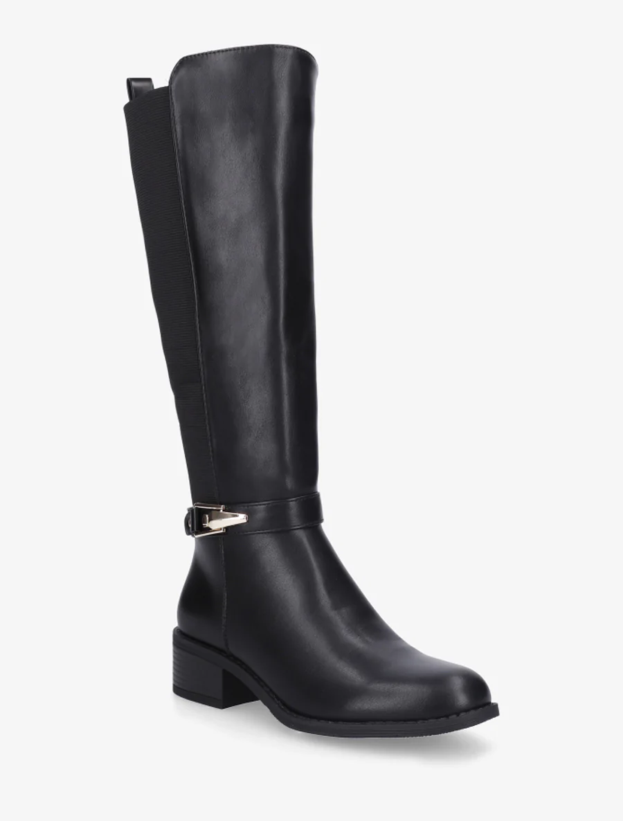 Bottes élastiquées à empiècement métallique - Noir - Image 2