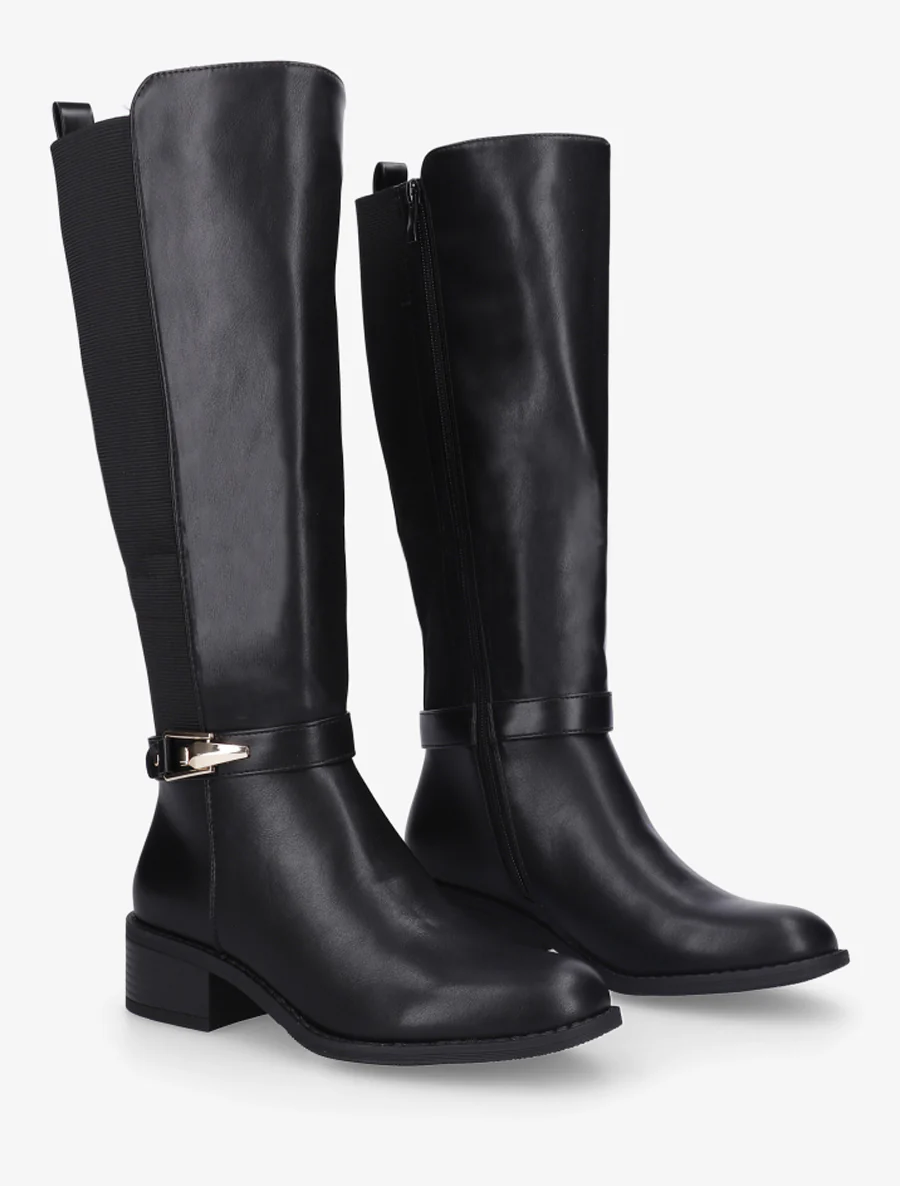 Bottes élastiquées à empiècement métallique - Noir - Image 4