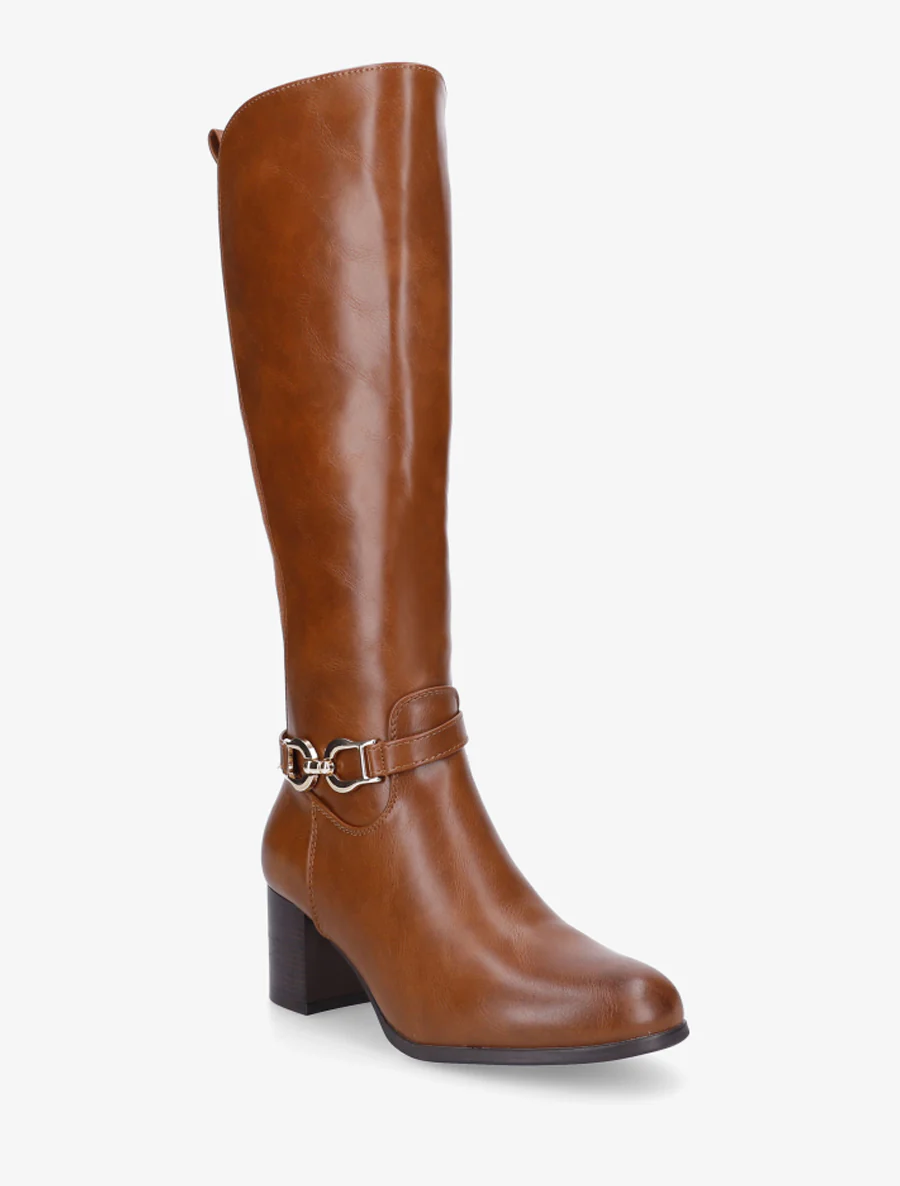 Bottes en simili à boucle décorative - Camel - Image 2