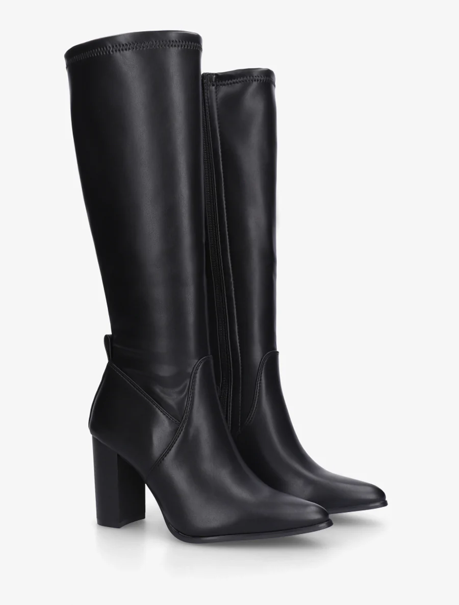 Bottes en simili à bout pointu - Noir - Image 4
