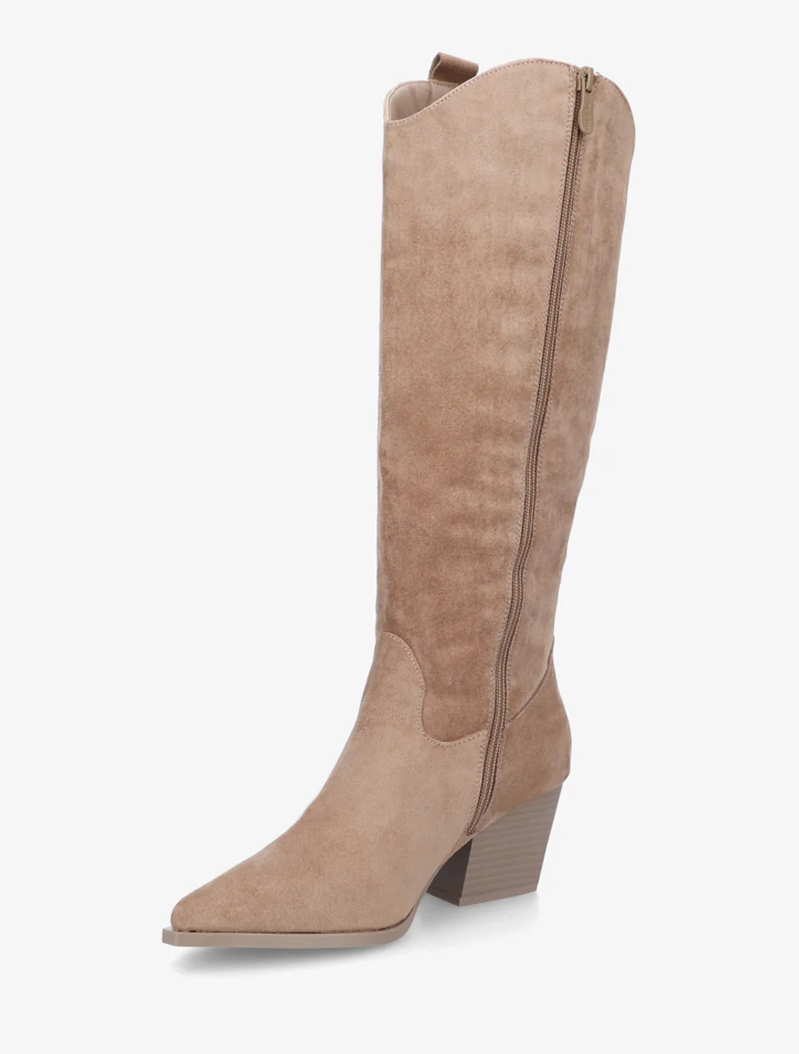 Bottes en suédine style santiags - Taupe - Image 3