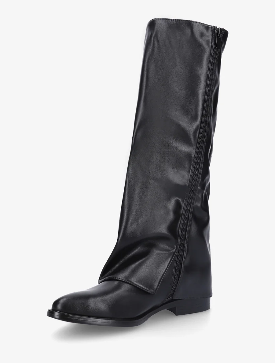 Bottes plates à revers - Noir - Image 3