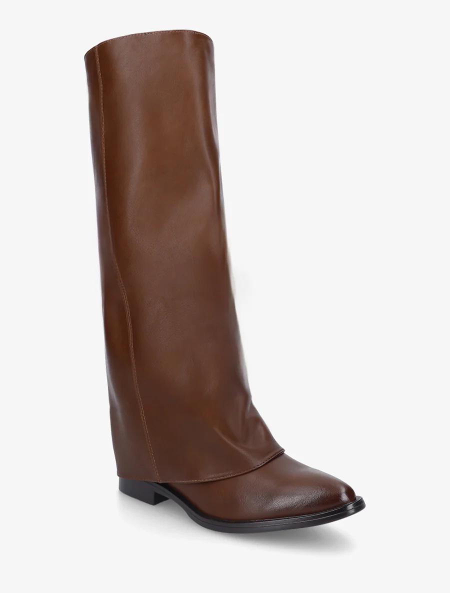Bottes plates à revers - Camel - Image 2