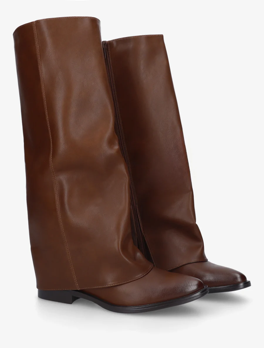 Bottes plates à revers - Camel - Image 4